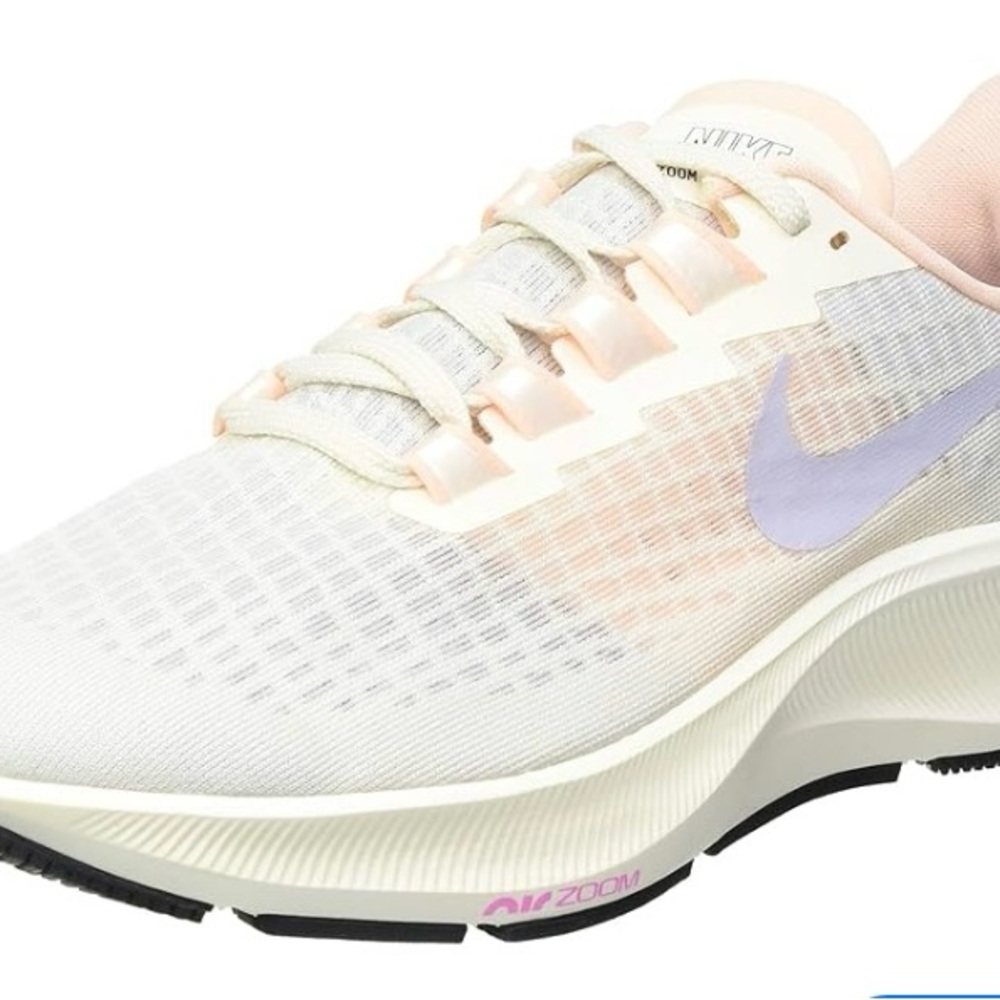 Nike White and Purple Athletic Shoes with Breathable Mesh